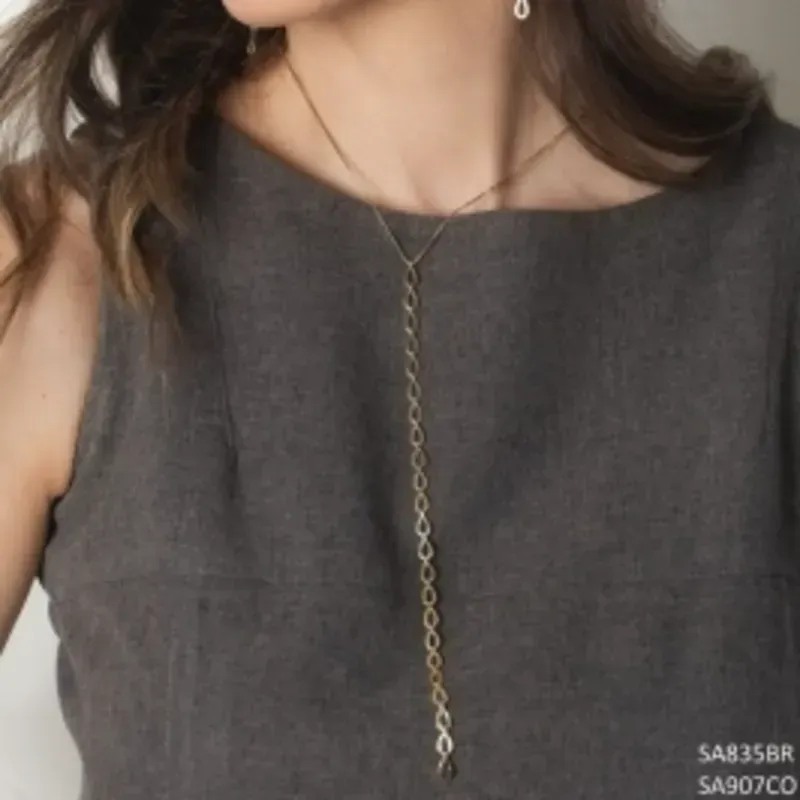 Colar Gravata Gotinhas Banhado a Ouro 18k