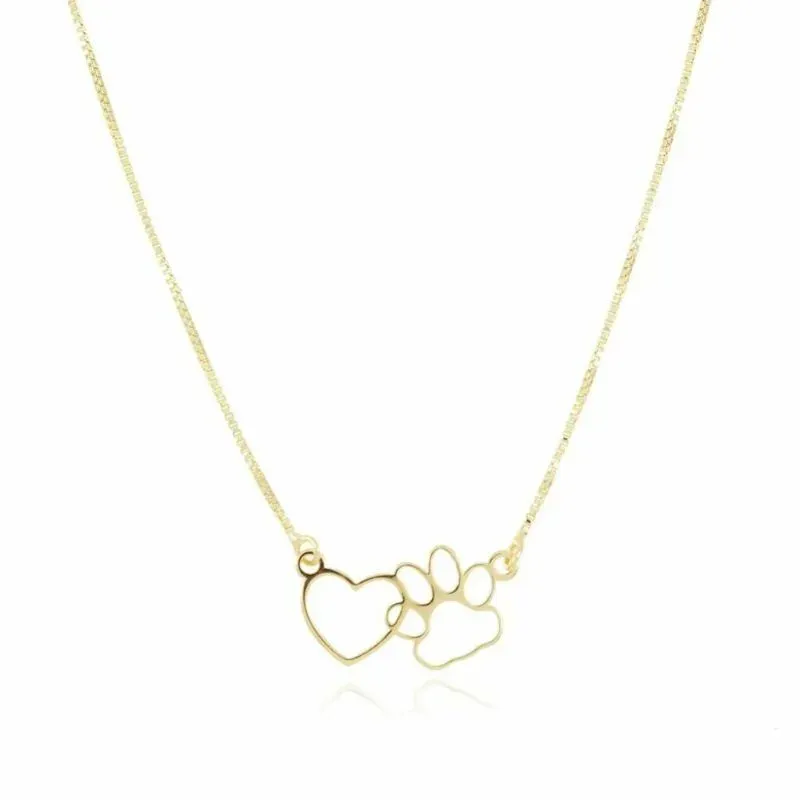 Colar Love Pet 45cm Banhado a Ouro 18k