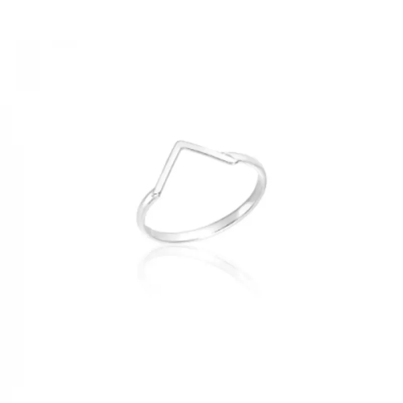 Anel Minimalista V Prata 925