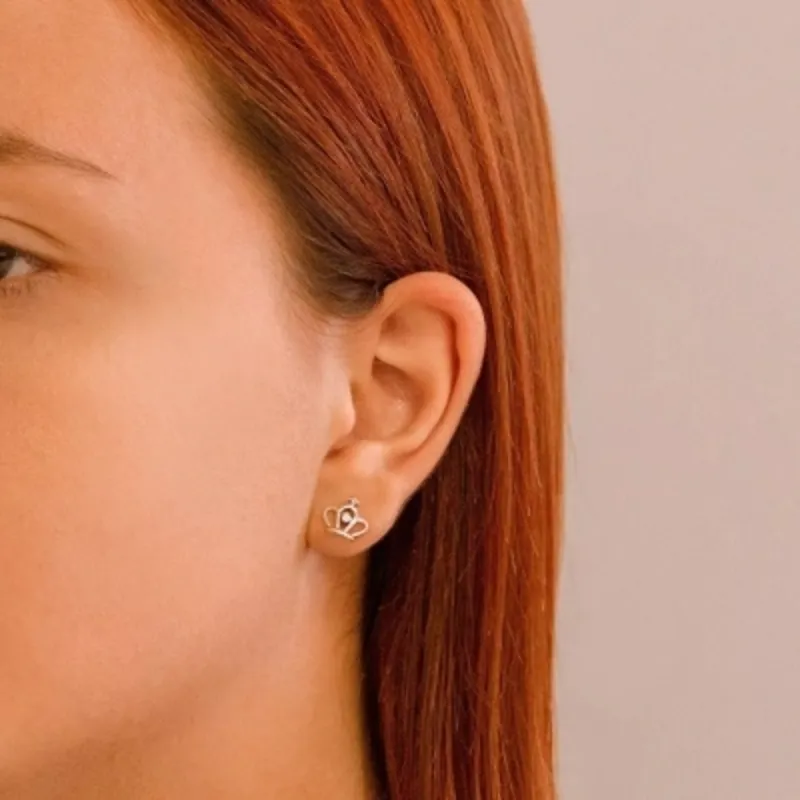 Brinco Coroa Prata 925