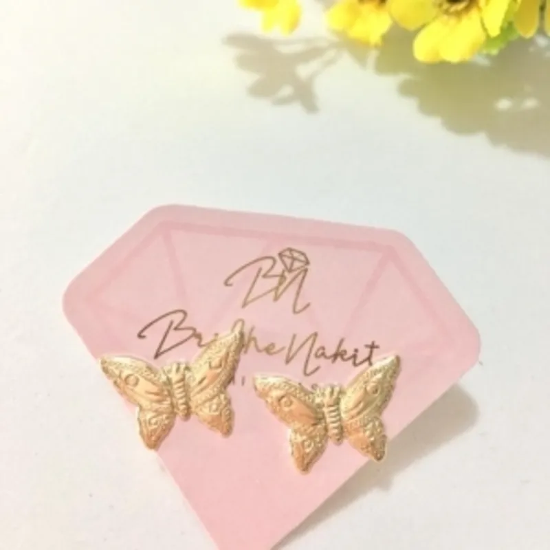 Brinco Borboleta Dourada Banhada a Ouro 18k