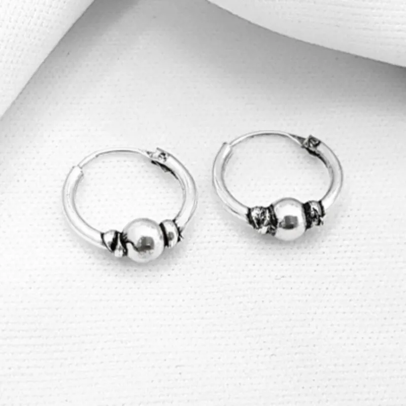 Brinco Prata 925 Argolinha Trabalhada