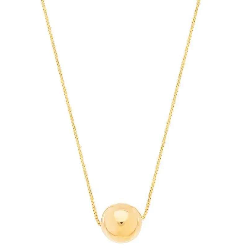 Colar Bola Lisa 45cm Banhada a Ouro  18k