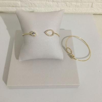 Bracelete Com Ponto de luz e Gota Cravejada em Zirconias Banhado a Ouro 18k