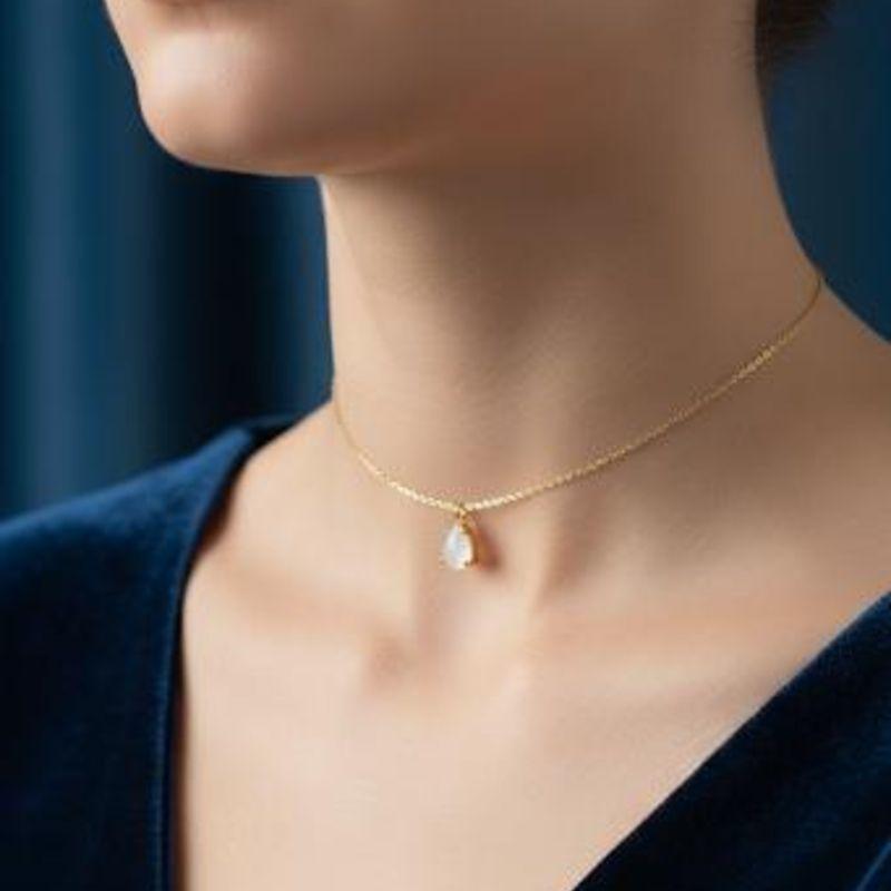 Choker Gotinha Leitosa 35cm + 5cm Extensor Banhado a Ouro 18k