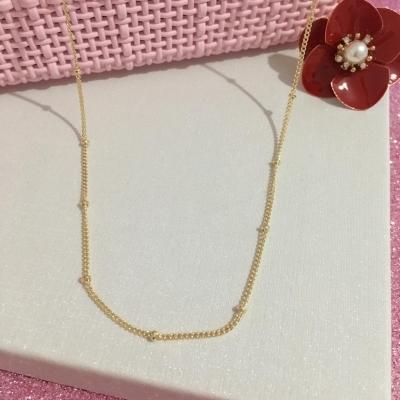 Choker Grumet com Mini Aneizinhos 30cm + 5cm Extensor Banhado a Ouro 18k