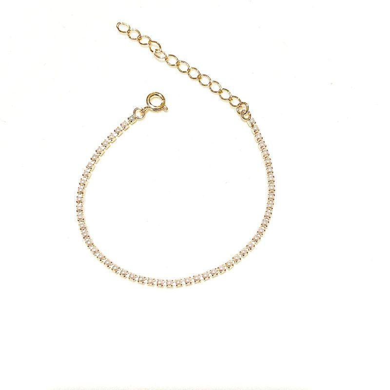 Pulseira Riviera em Pérolas 15cm + 5cm Banhado a Ouro 18k