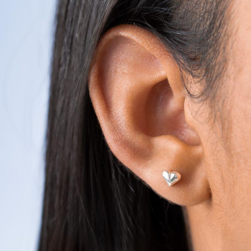 Brinco Coração Cheio Prata 925