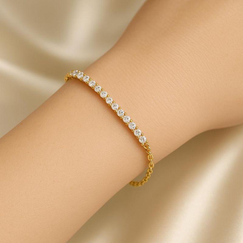 Pulseira Riviera com Corrente Cadeadinho 16cm + 5cm Banhado a Ouro 18k