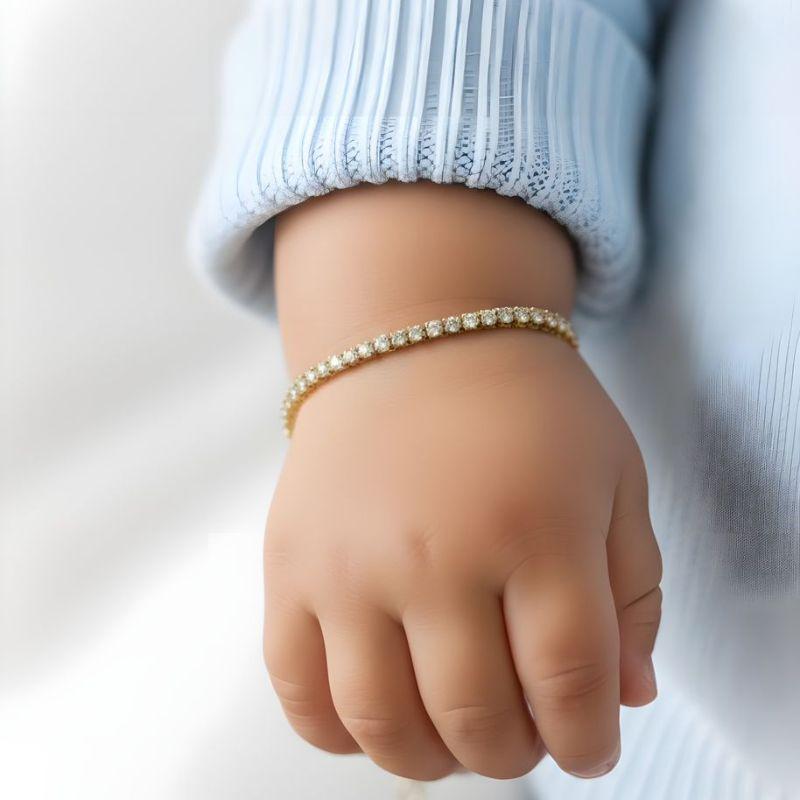 Pulseira Infantil Riviera 11cm + 5cm Extensor Banhado a Ouro 18k