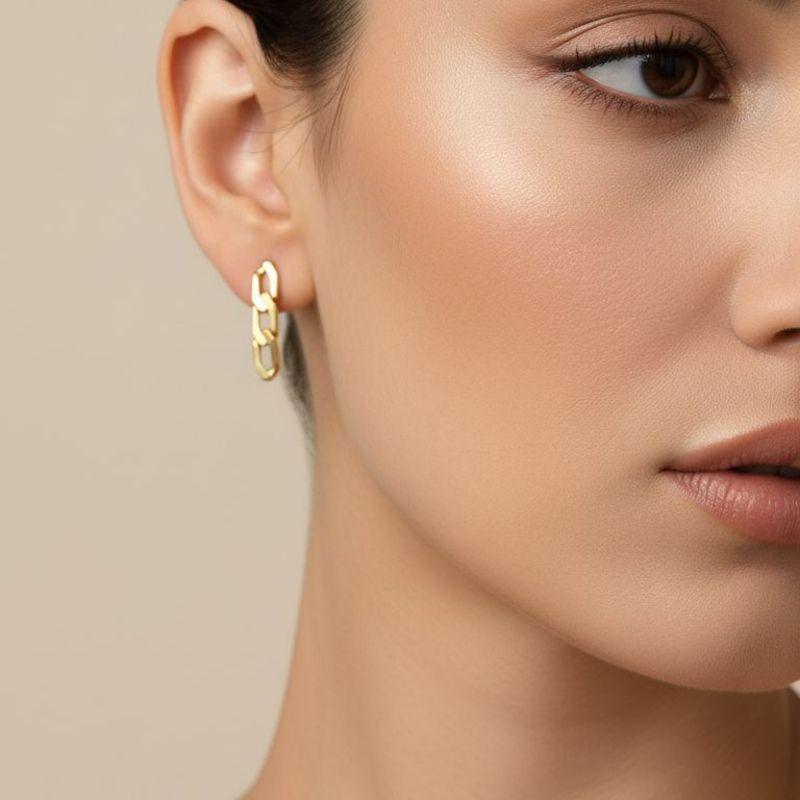 Brinco Elos Pq  Banhado a Ouro 18k