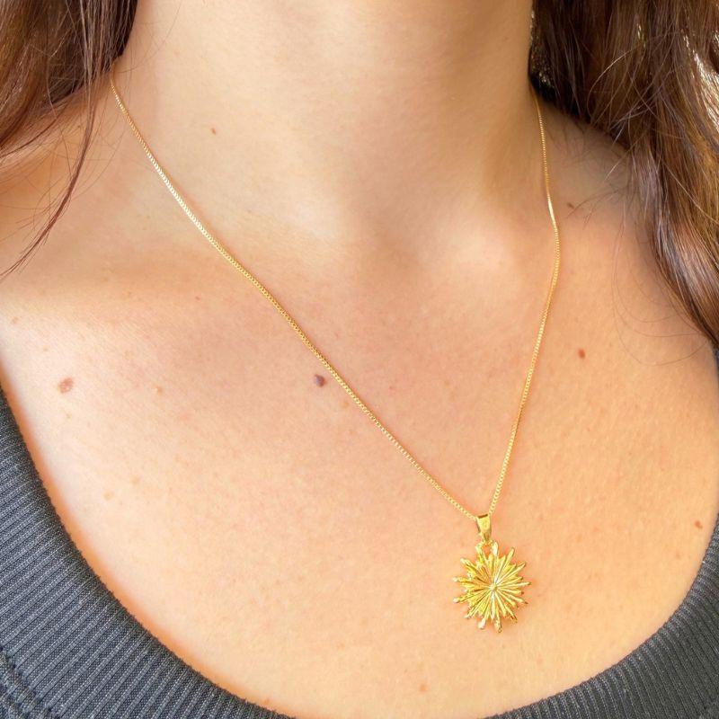 Colar Luz do Sol 45cm Banhada a Ouro 18k
